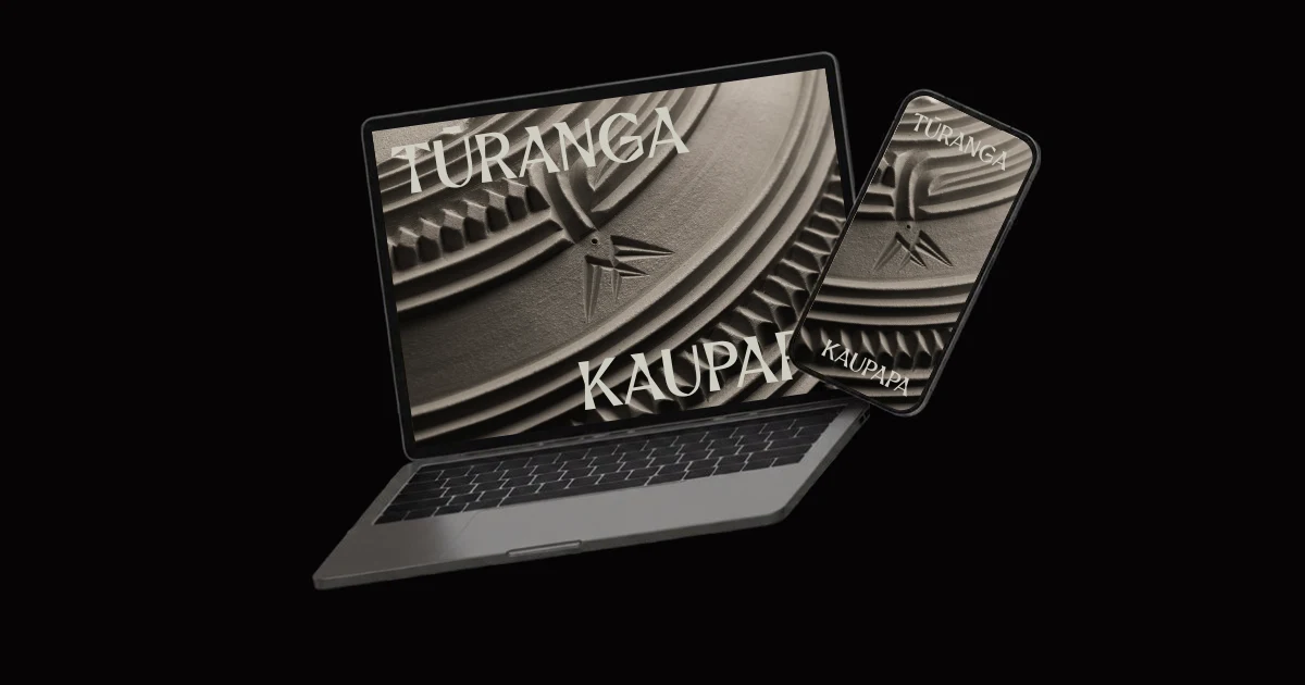 Tūranga Kaupapa course displayed on a laptop and phone